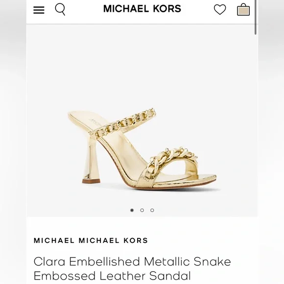 Michael Kors Gold metallic leather sandals - Picture 2 of 5
